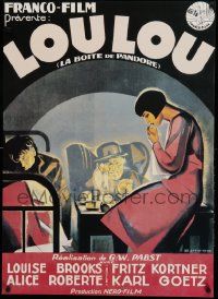 6r953 PANDORA'S BOX 27x38 Italian commercial poster '80s Peron art of Louise Brooks, G.W. Pabst!