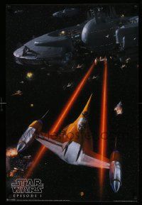 6r957 PHANTOM MENACE 24x36 commercial poster '99 George Lucas, Star Wars Episode I, space battle!