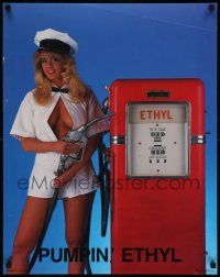 6r963 PUMPIN' ETHYL 22x28 commercial poster '88 sexy woman gas station attendant!
