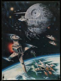 6r966 RETURN OF THE JEDI fan club 20x27 commercial poster '83 Death Star, battle over Endor!