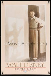 6r991 WALT DISNEY 24x36 commercial poster '86 incredible portrait with Mickey Mouse shadow!