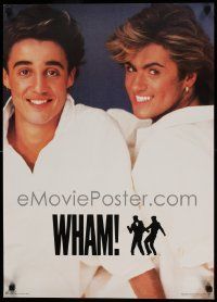 6r994 WHAM 20x28 commercial poster '84 pop rock, cool image of George Michael & Andrew Ridgeley!