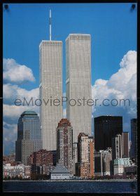 6r998 WORLD TRADE CENTER 24x34 commercial poster '01 great photo of WTC towers & skyline!