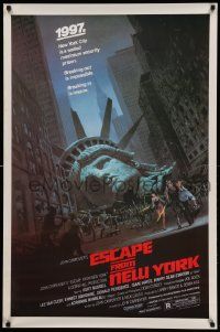 6r168 ESCAPE FROM NEW YORK studio style 1sh '81 Carpenter, decapitated Lady Liberty by Jackson!