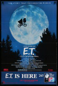 6r684 E.T. THE EXTRA TERRESTRIAL 26x39 video poster R88 Spielberg, bike over moon image!