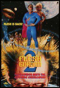 6r685 FLESH GORDON MEETS THE COSMIC CHEERLEADERS 27x40 video poster R93 outrageous cult classic!