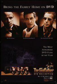 6r688 GODFATHER DVD COLLECTION 27x40 video poster '01 images of Marlon Brando & Al Pacino!