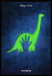 6r195 GOOD DINOSAUR advance DS 1sh '15 Raymond Ochoa, great art of green Apatosaurus and handprint!