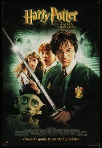 6r689 HARRY POTTER & THE CHAMBER OF SECRETS 27x40 video poster '02 Daniel Radcliffe, Emma Watson!