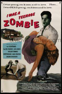 6r693 I WAS A TEENAGE ZOMBIE 27x41 poster '87 wacky art, music by Los Lobos, Violent Femmes!