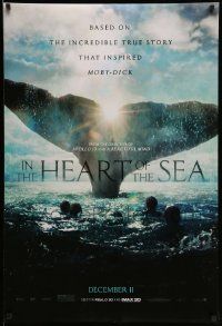 6r235 IN THE HEART OF THE SEA teaser DS 1sh '15 December style, Ron Howard, huge whale tail!
