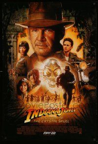 6r239 INDIANA JONES & THE KINGDOM OF THE CRYSTAL SKULL advance DS 1sh '08 Drew art of Ford & cast!