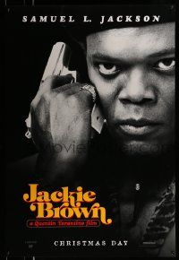 6r255 JACKIE BROWN teaser 1sh '97 Quentin Tarantino, cool image of Samuel L. Jackson with gun!