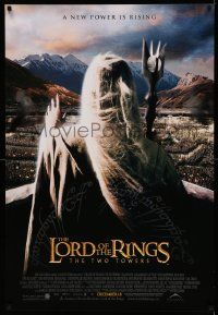 6r304 LORD OF THE RINGS: THE TWO TOWERS int'l advance DS 1sh '02 J.R.R. Tolkien, Christopher Lee!