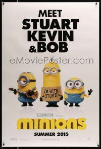6r331 MINIONS advance DS 1sh '15 Summer style, Sandra Bullock, Michael Keaton, Stuart, Kevin & Bob!