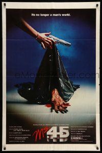 6r344 MS. .45 1sh '81 Abel Ferrara cult classic, cool body bag image and bloody hand!