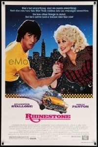6r402 RHINESTONE 1sh '84 Sylvester Stallone arm wrestles Dolly Parton, Alvin art of taxi cab!