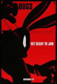 6r430 SPACE JAM teaser DS 1sh '96 basketball, cool silhouette artwork of Bugs Bunny!