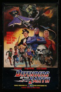 6r588 DEFENDERS OF THE EARTH tv poster '86 great superhero comic artwork!
