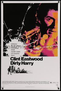 6r764 DIRTY HARRY 27x40 REPRODUCTION '71 Clint Eastwood pointing his .44 magnum, Don Siegel classic!