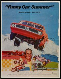 6r781 FUNNY CAR SUMMER 17x22 special '73 great Edwards art of Dunn-Reath 'Cuda flopper!
