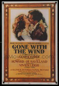 6r639 GONE WITH THE WIND 22x33 music poster R83 romantic art of Clark Gable & Vivien Leigh!