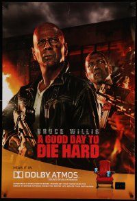 6r785 GOOD DAY TO DIE HARD DS 27x40 special '13 Bruce Willis and Jai Courtney with guns!