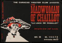 6r546 MADWOMAN OF CHAILLOT 26x38 Venezuelan stage poster '60s cool Kovacs art of old woman!