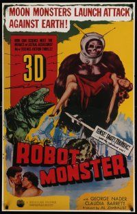 6r598 ROBOT MONSTER tv poster R81 3-D, the worst movie ever, great wacky art!