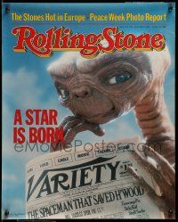 6r828 ROLLING STONE 18x23 special '82 great close-up of E.T. reading Variety!