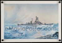 6r543 USS RICHARD S. EDWARDS 14x21 art print '70 Audie Bransford art of destroyer firing missile!