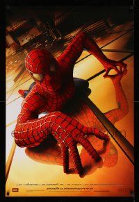 6r434 SPIDER-MAN Spanish/U.S. export teaser DS 1sh '02 Tobey Maguire climbing building, Raimi, Marvel!