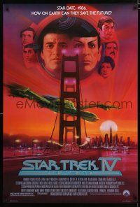 6r444 STAR TREK IV 1sh '86 Leonard Nimoy, Shatner & Klingon Bird-of-Prey by Bob Peak!