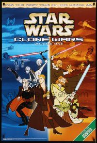 6r715 STAR WARS: CLONE WARS 27x40 video poster '05 cartoon art of Obi-Wan and Anakin, volume 1!