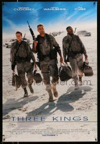6r472 THREE KINGS advance DS 1sh '99 George Clooney, Mark Wahlberg, & Ice Cube in the Gulf War!
