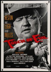 6r488 TOUCH OF EVIL heavy stock 1sh R98 huge close-up of Orson Welles, Heston & Janet Leigh!