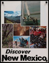 6r553 DISCOVER NEW MEXICO 17x22 travel poster '80s great images of sailboat, local attractions!