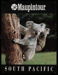 6r554 MAUPINTOUR SOUTH PACIFIC 18x24 travel poster '80s cute image of baby Koala on mother's back!