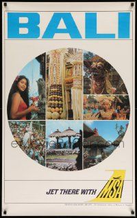 6r562 MSA BALI 25x40 Singapore travel poster '70s cool images from Indonesia!