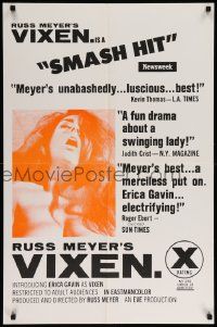6r501 VIXEN 23x35 1sh '68 classic Russ Meyer, is sexy naked Erica Gavin woman or animal?