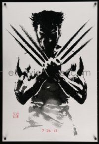 6r514 WOLVERINE style A teaser DS 1sh '13 barechested Hugh Jackman kneeling w/ claws out!