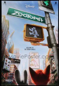 6r525 ZOOTOPIA advance DS 1sh '16 Walt Disney, Idris Elba, city image, welcome to the urban jungle!