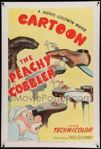 6s202 PEACHY COBBLER linen 1sh '50 Tex Avery cartoon, great art of elves fixing shoes for old man!