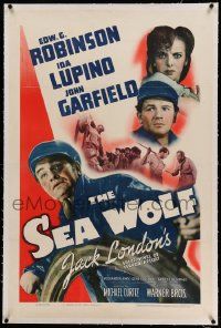 6s237 SEA WOLF linen 1sh '41 Edward G. Robinson, Ida Lupino, John Garfield, from Jack London novel!