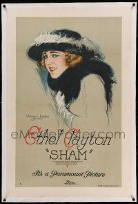 6s243 SHAM linen style B 1sh '21 cool stone litho of Ethel Clayton left penniless after dad's death!