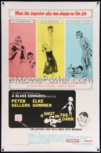 6s245 SHOT IN THE DARK linen 1sh '64 Blake Edwards directed, Peter Sellers & sexy Elke Sommer!