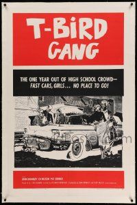 6s271 T-BIRD GANG linen 1sh '59 Roger Corman, out of high school w/ fast cars, girls, no place to go
