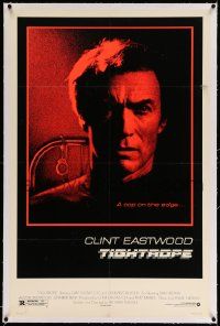 6s282 TIGHTROPE linen 1sh '84 tough Clint Eastwood is a cop on the edge, cool handcuff image!