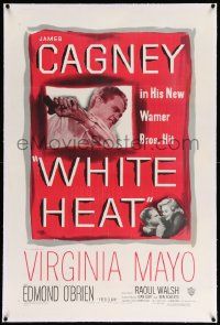 6s300 WHITE HEAT linen 1sh '49 James Cagney is Cody Jarrett, classic noir, top of the world, Ma!