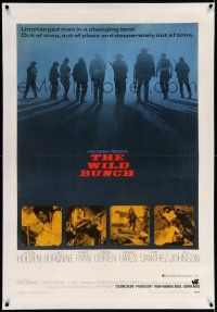 6s303 WILD BUNCH linen 1sh '69 Sam Peckinpah cowboy classic, William Holden & Ernest Borgnine!